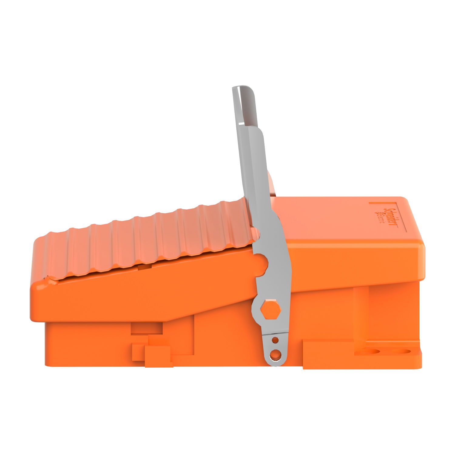 Preventa XPE, Single foot switch, metal, orange, without cover, trigger mechanism, 1 NO + 1 NC – Image 7 of 9