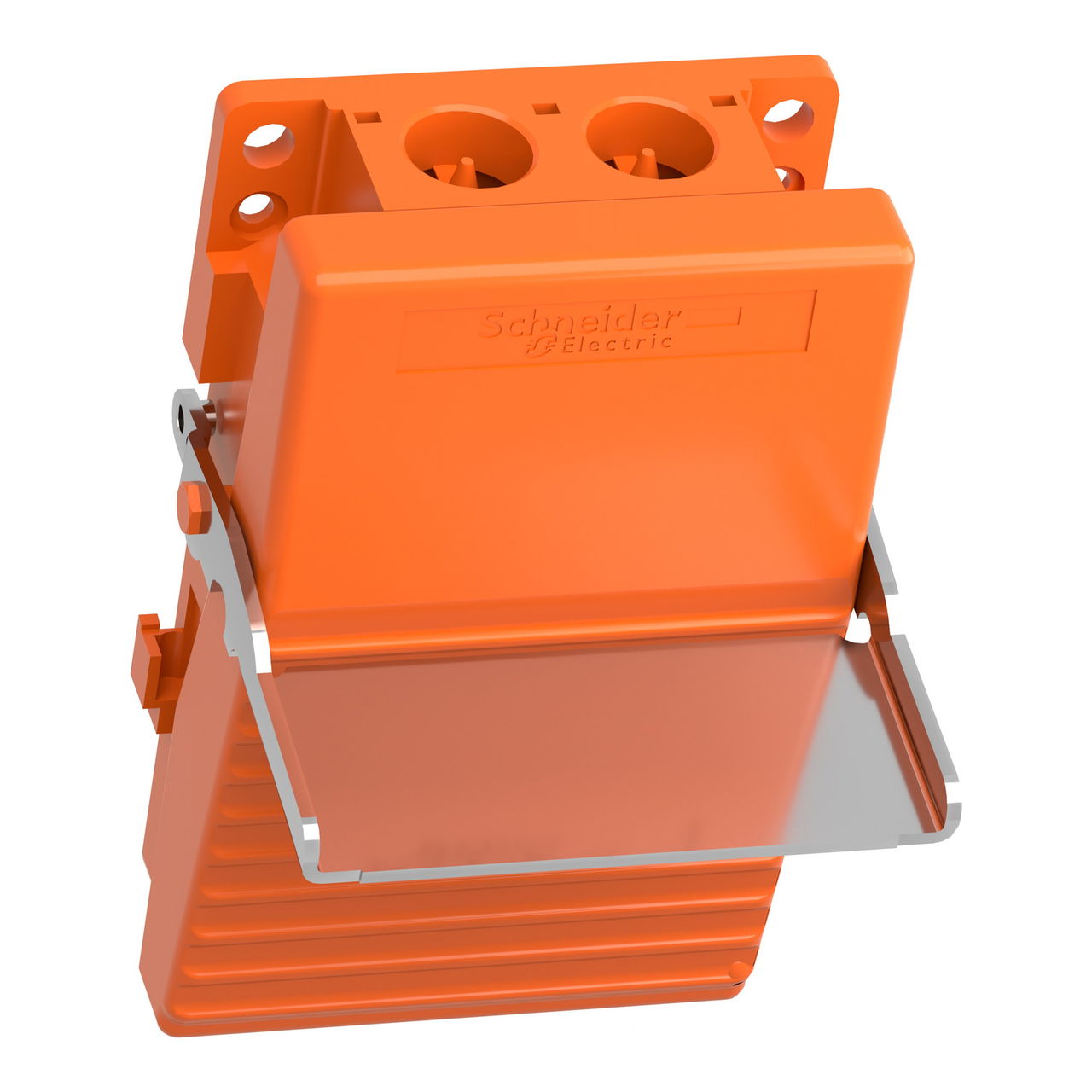 Preventa XPE, Single foot switch, metal, orange, without cover, trigger mechanism, 1 NO + 1 NC – Image 5 of 9