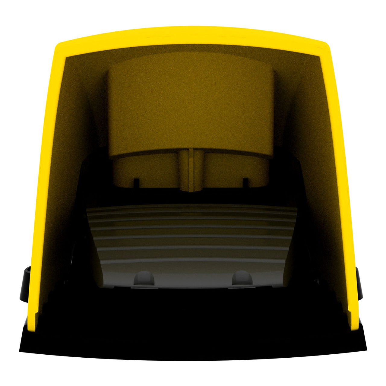 Preventa XPE, Single foot switch, plastic, yellow, with cover, trigger mechanism, 1 NO + 1 NC – Image 3 of 6