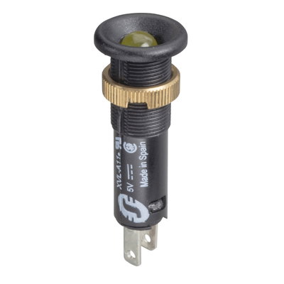 Pilot light Ø8 - IP40 - yellow - protruding LED included - 24V - faston