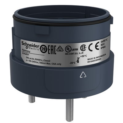 Direktmontageplatte, Harmony XVU, modular, 3 x M4, 60mm, schwarz, IP65, 24V ACDC, 110-240V AC