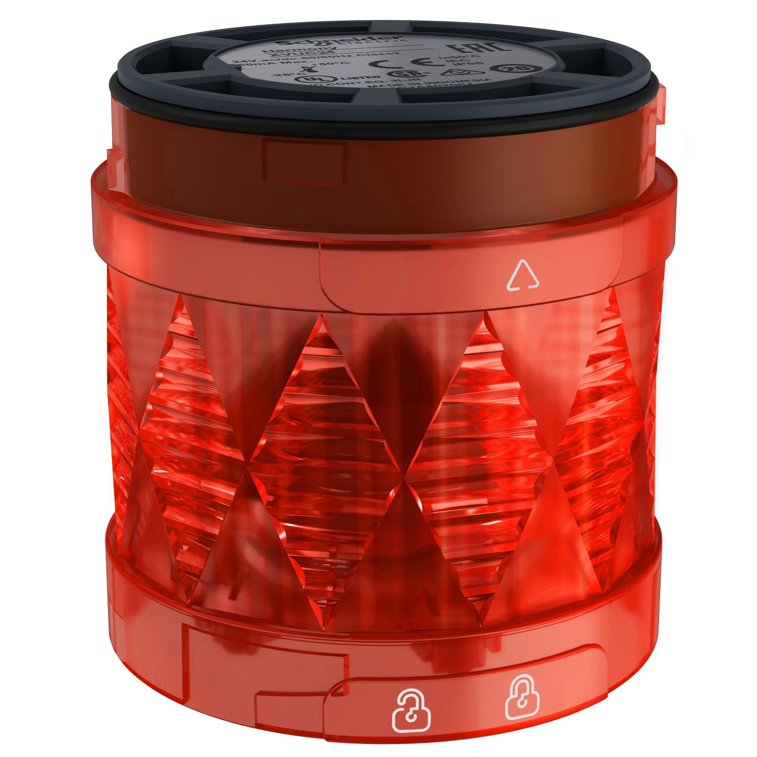Harmony XVU, Illuminated LED unit for modular tower lights, red, Ø60, blinking, IP65, 24 V AC/DC