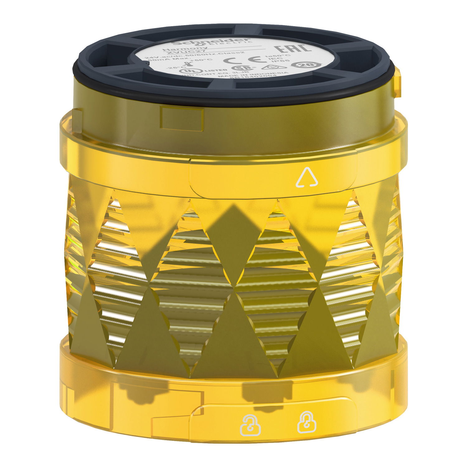 Harmony XVU, Illuminated LED unit for modular tower lights, yellow, Ø60, blinking, IP65, 24 V AC/DC – Image 4 of 7