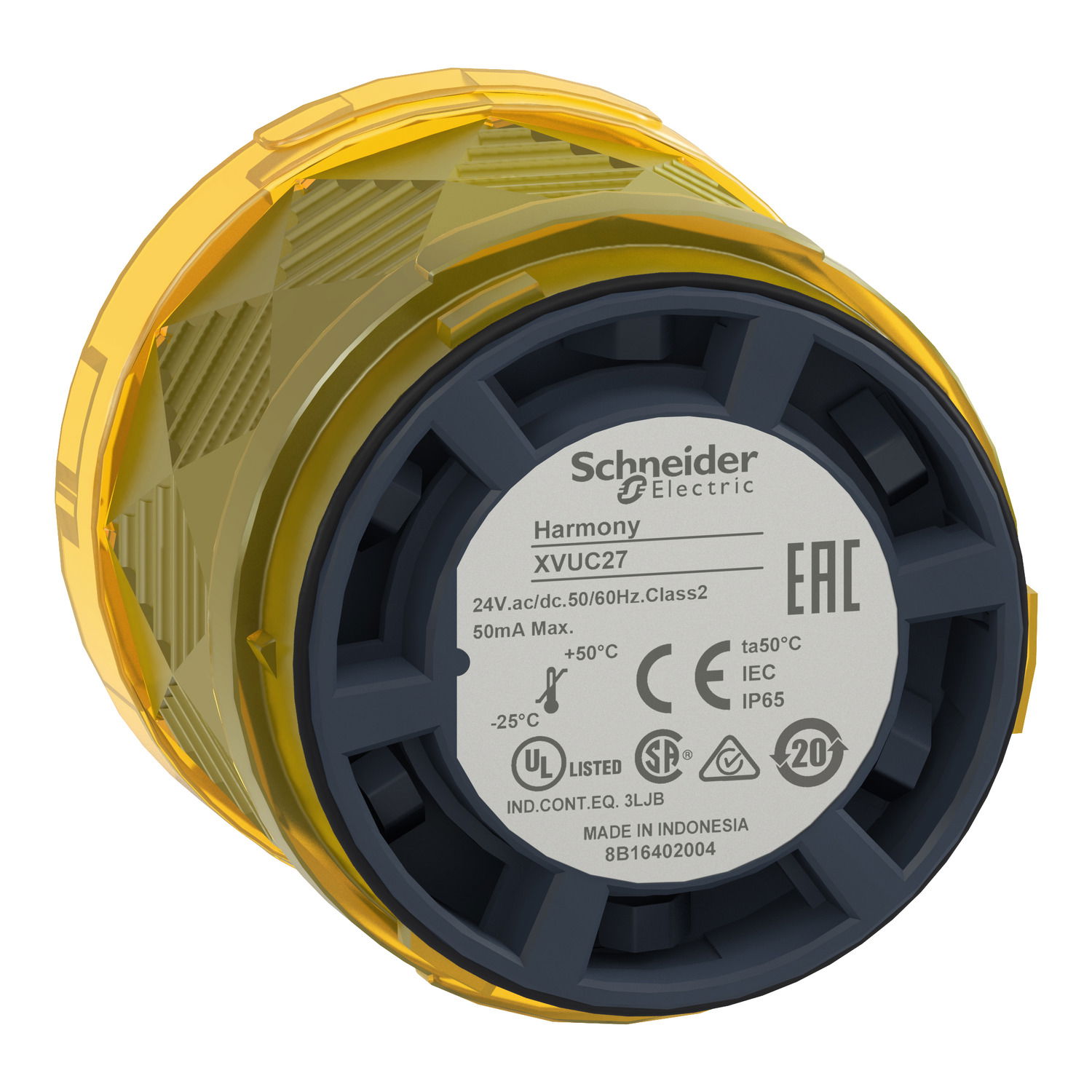 Ø 60mm illuminated LED unit, steady, yellow, IP65, 24 V AC/DC – Imagen 5 de 8
