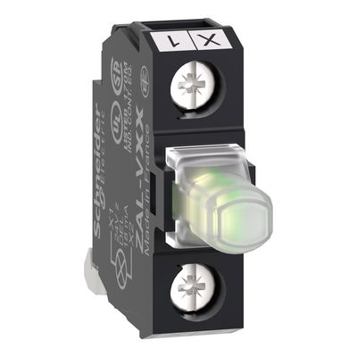 Light block, Harmony XALD, XALK, for head 22mm, universal LED, mounting in back of enclosure, 24V AC DC