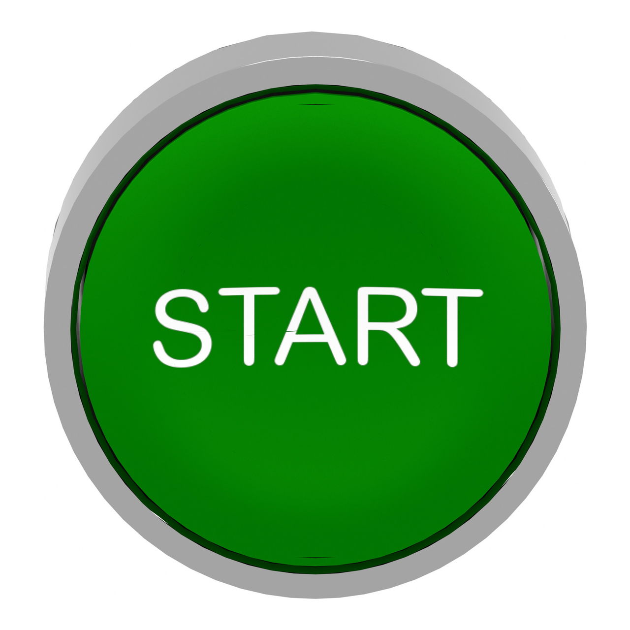 Push button head, metal, flush, green, Ø22, spring return, marked START – Image 4 of 9