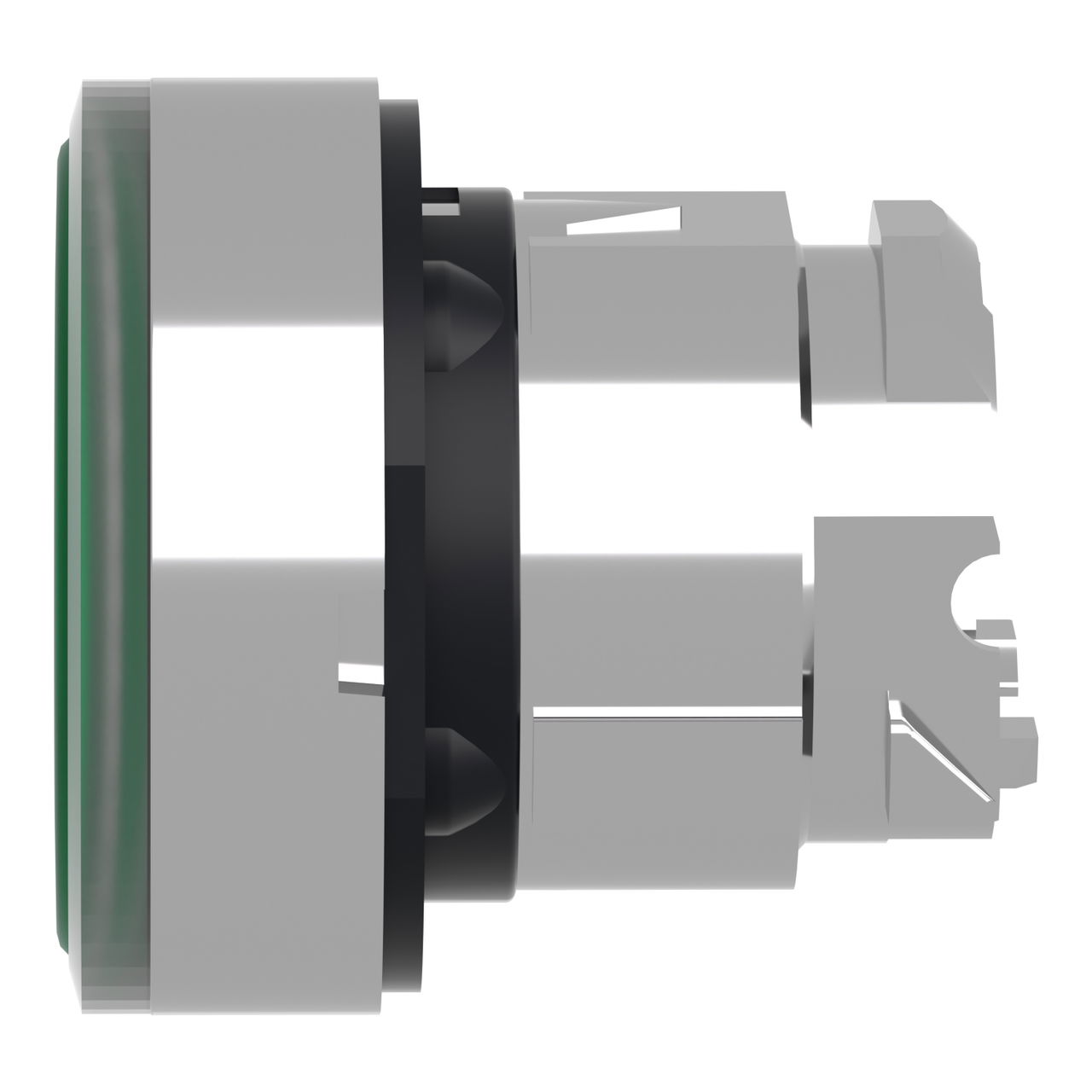 Head for illuminated push button, Harmony XB4, metal, green flush, 22mm, universal LED, push-push, unmarked – Image 7 of 9