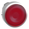 Head for illuminated push button, Harmony XB4, metal, red flush, 22mm, universal LED, push-push, unmarked