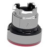 Head for illuminated push button, Harmony XB4, metal, red flush, 22mm, universal LED, push-push, unmarked