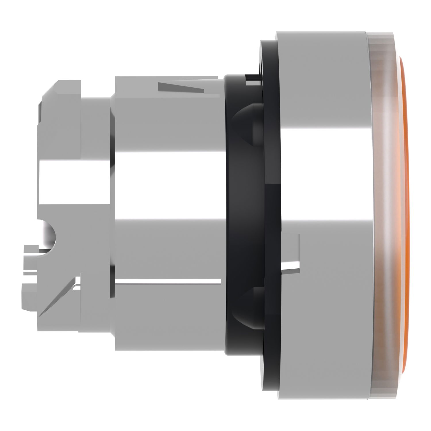 Head for illuminated push button, Harmony XB4, metal, orange flush, 22mm, universal LED, for insertion legend – Image 6 of 9