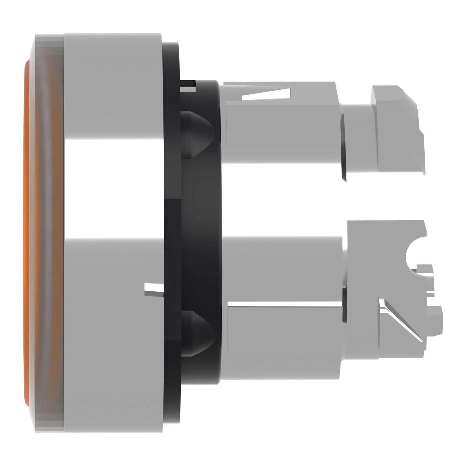 Head for illuminated push button, Harmony XB4, metal, orange flush, 22mm, universal LED, for insertion legend – Image 7 of 9
