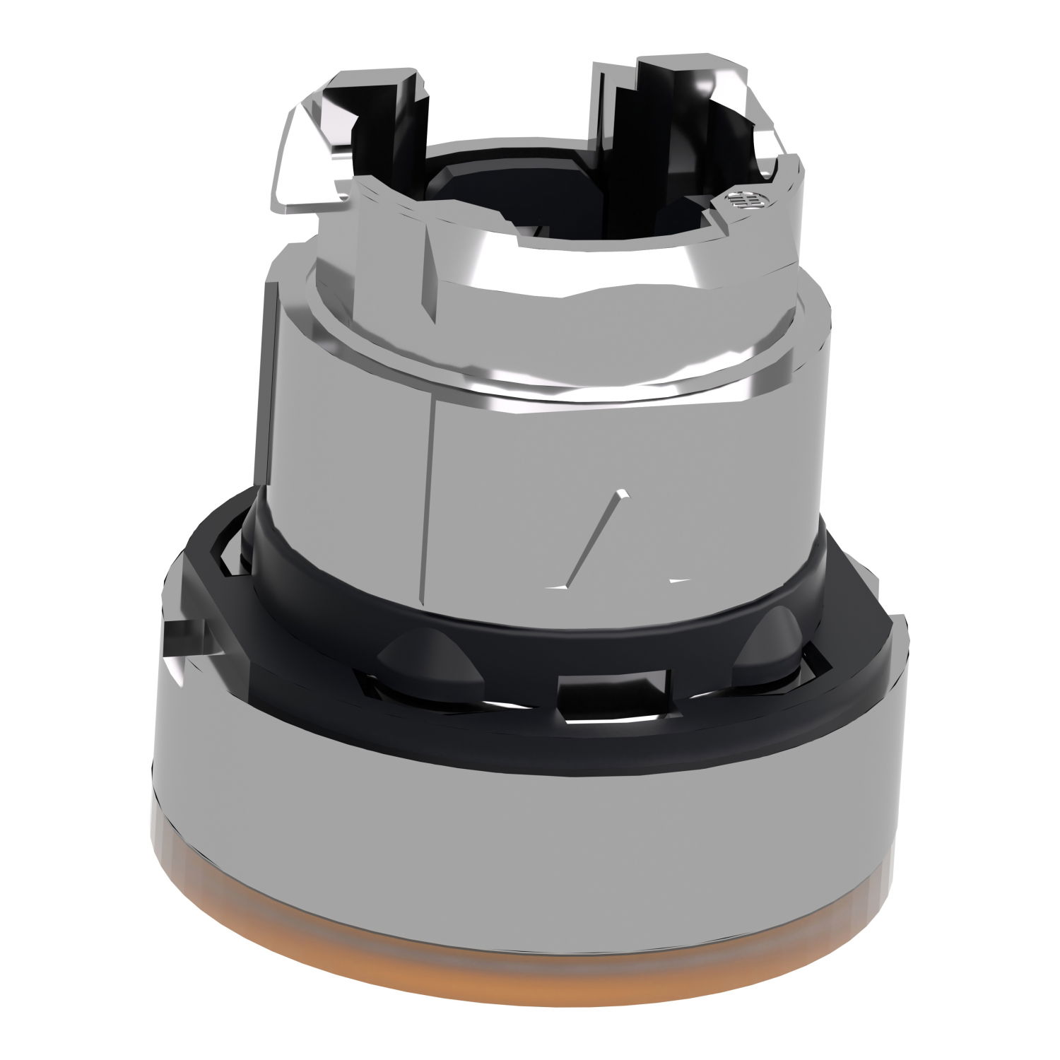 Head for illuminated push button, Harmony XB4, metal, orange flush, 22mm, universal LED, spring return, plan lens – Image 5 of 9