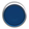 Head for illuminated push button, Harmony XB4, metal, blue flush, 22mm, universal LED, spring return, plan lens, unmarked