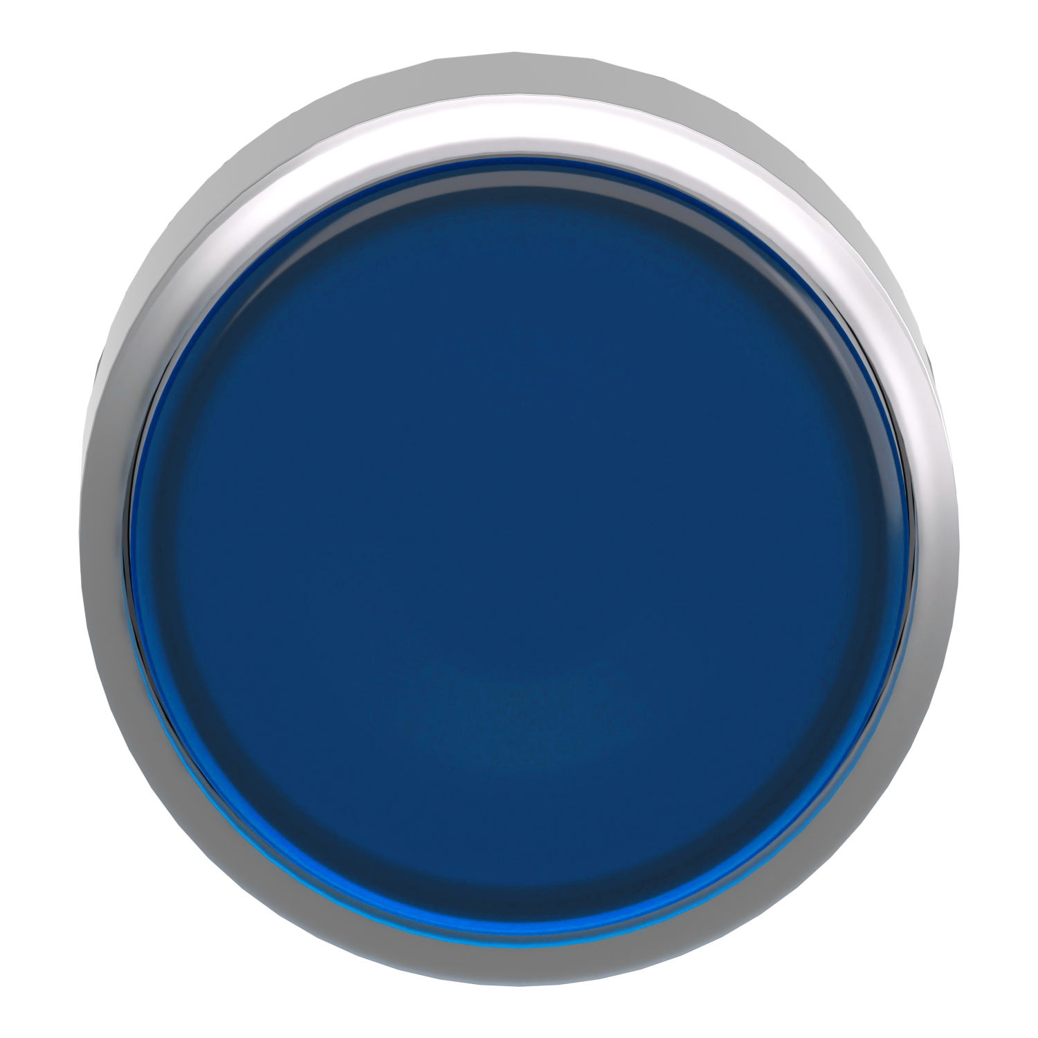 Head for illuminated push button, Harmony XB4, metal, blue flush, 22mm, universal LED, spring return, plan lens, unmarked – Image 4 of 9