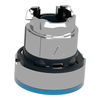 Head for illuminated push button, Harmony XB4, metal, blue flush, 22mm, universal LED, spring return, plan lens, unmarked