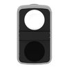 White flush/black flush double-headed pushbutton Ø22 unmarked