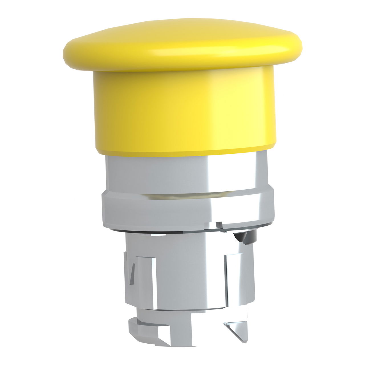 Mushroom push button head Ø40, metal, yellow, Ø22, spring return – Image 3 of 9
