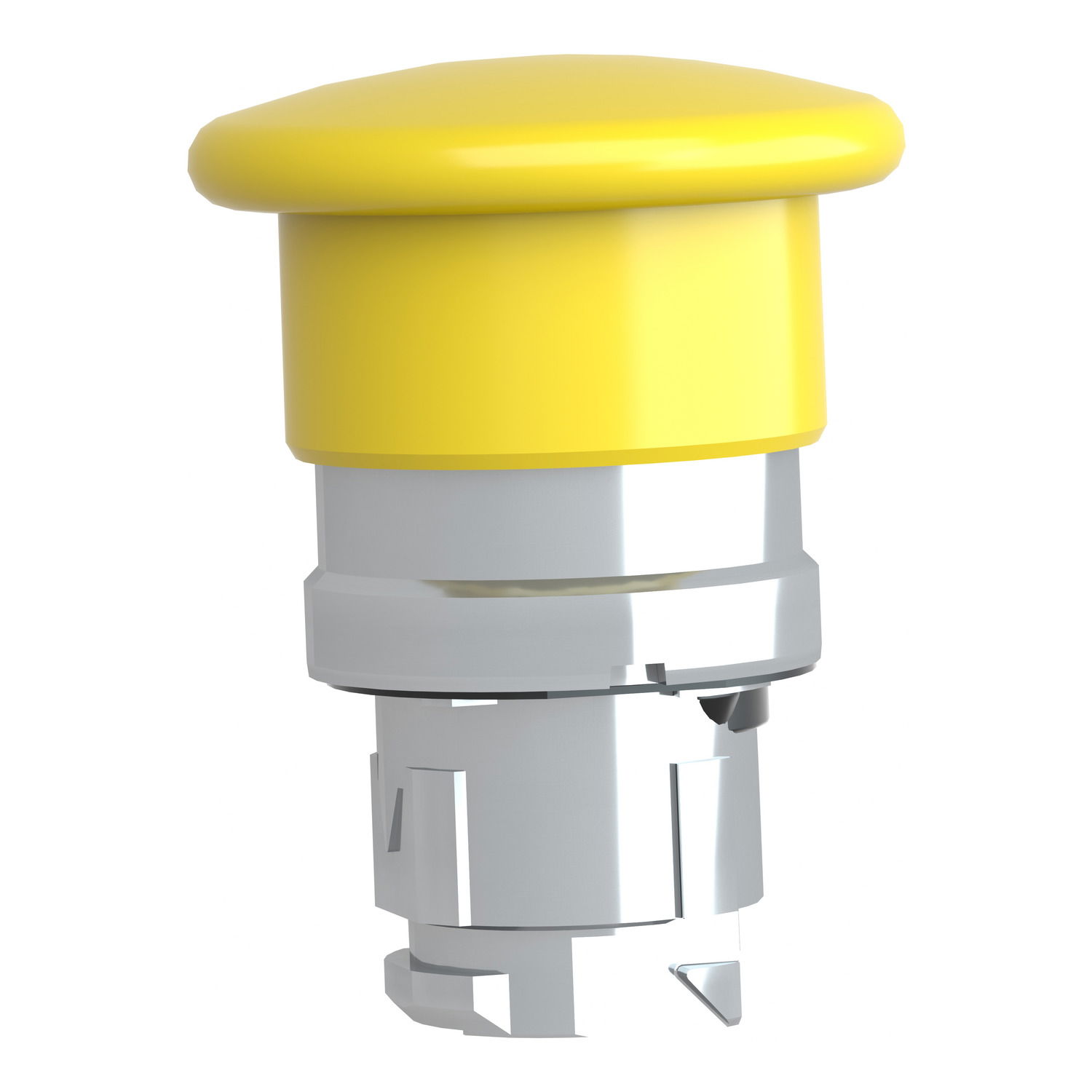 Mushroom push button head Ø40, metal, yellow, Ø22, spring return – Image 3 of 9