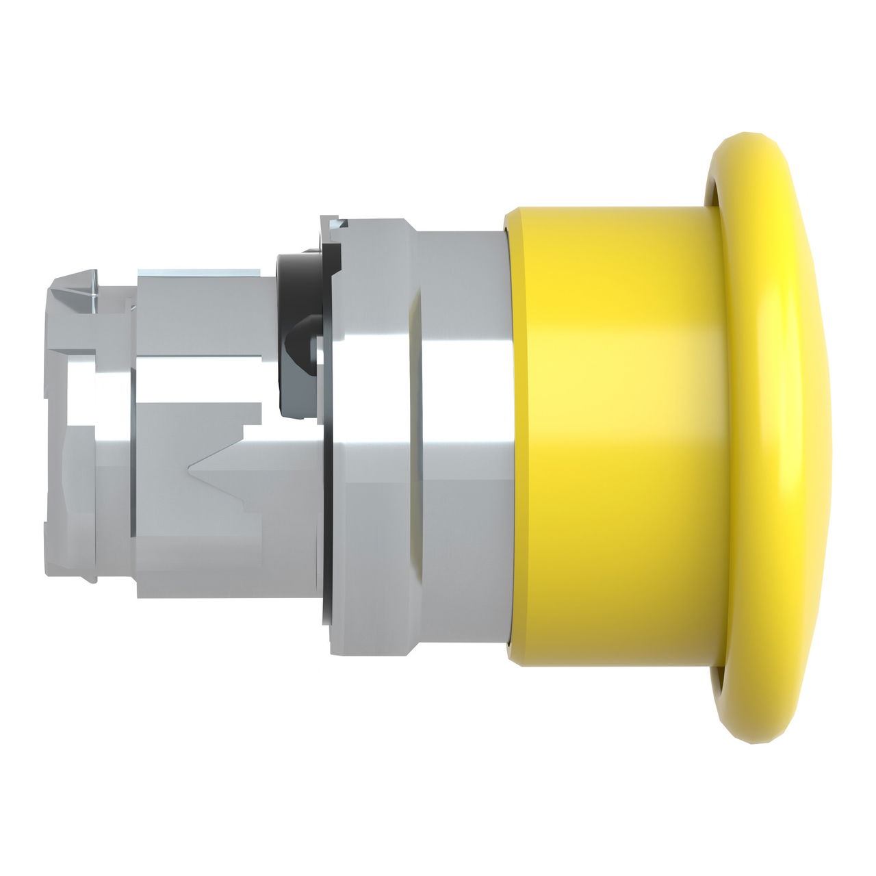 Mushroom push button head Ø40, metal, yellow, Ø22, spring return – Image 6 of 9