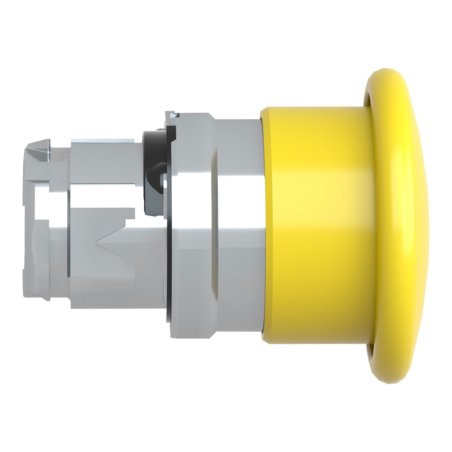 Mushroom push button head Ø40, metal, yellow, Ø22, spring return – Image 6 of 9