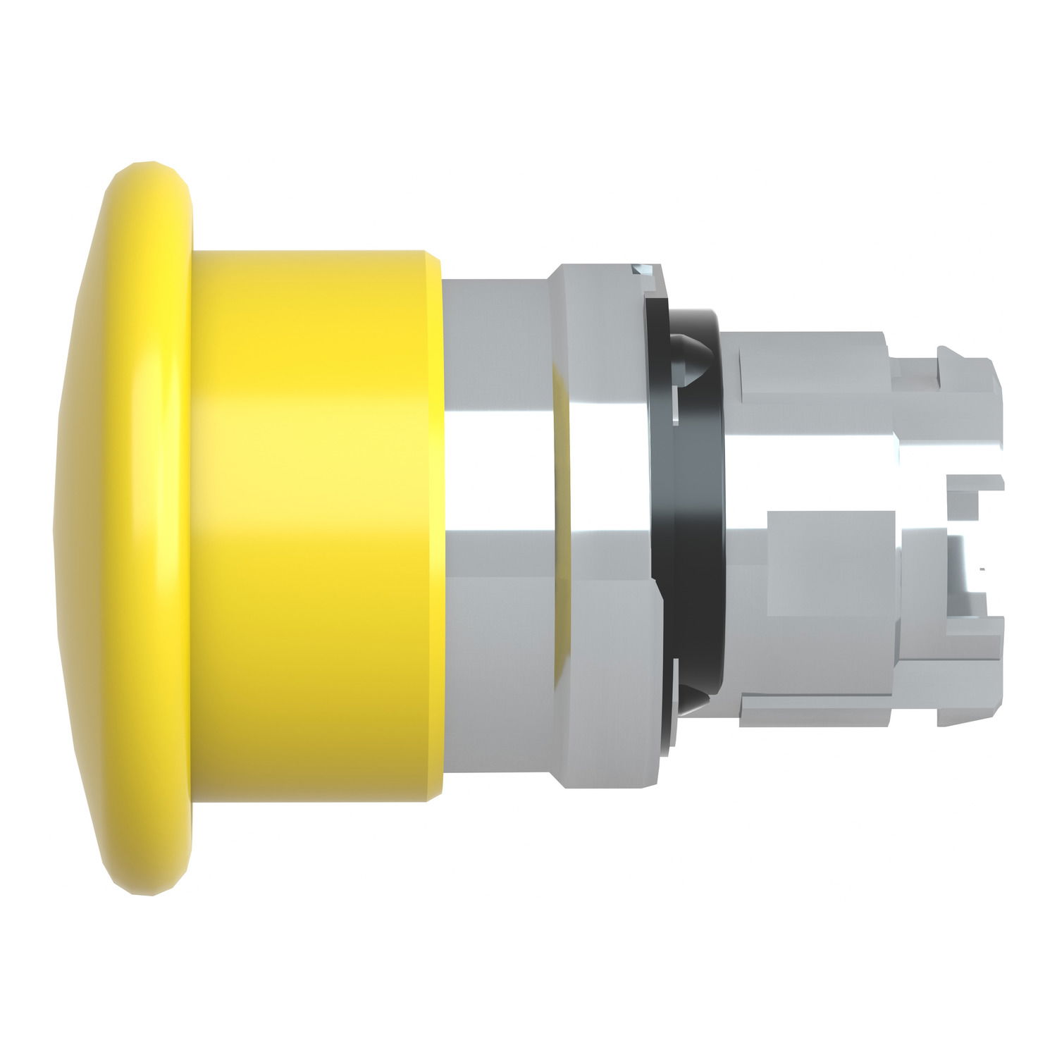 Mushroom push button head Ø40, metal, yellow, Ø22, spring return – Image 7 of 9