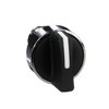 Black selector switch head Ø22 3-position spring return