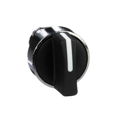 Black selector switch head Ø22 3-position spring return