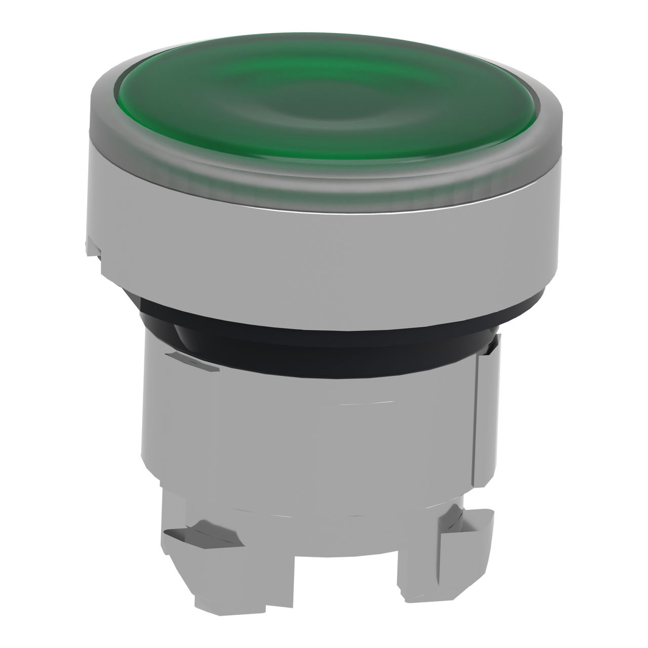 Head for illuminated push button, Harmony XB4, metal, green flush, 22mm, universal LED, push-push, unmarked – Image 3 of 9