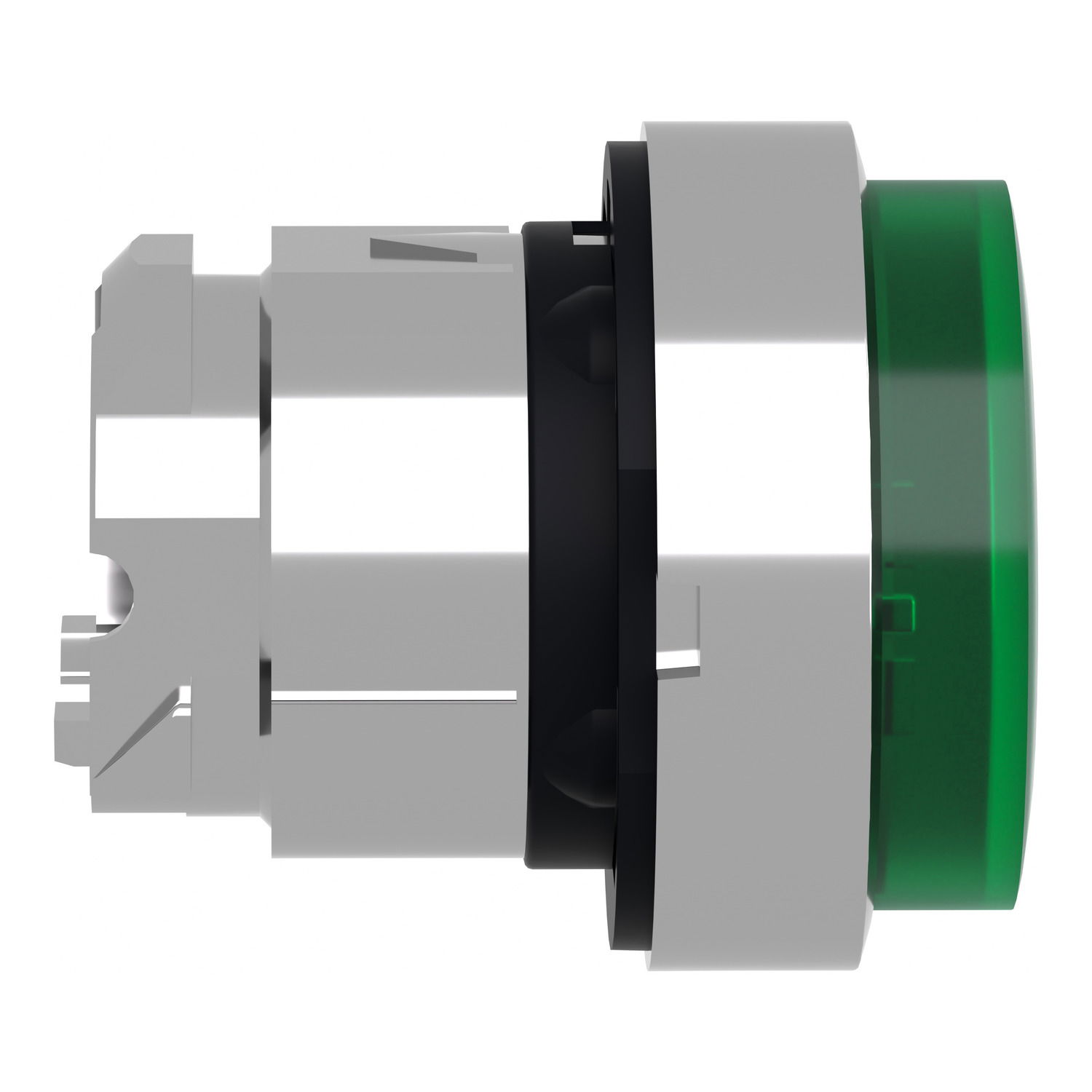 Head for illuminated push button, Harmony XB4, metal, green projecting, 22mm, push-push, universal LED, unmarked – Image 6 of 9