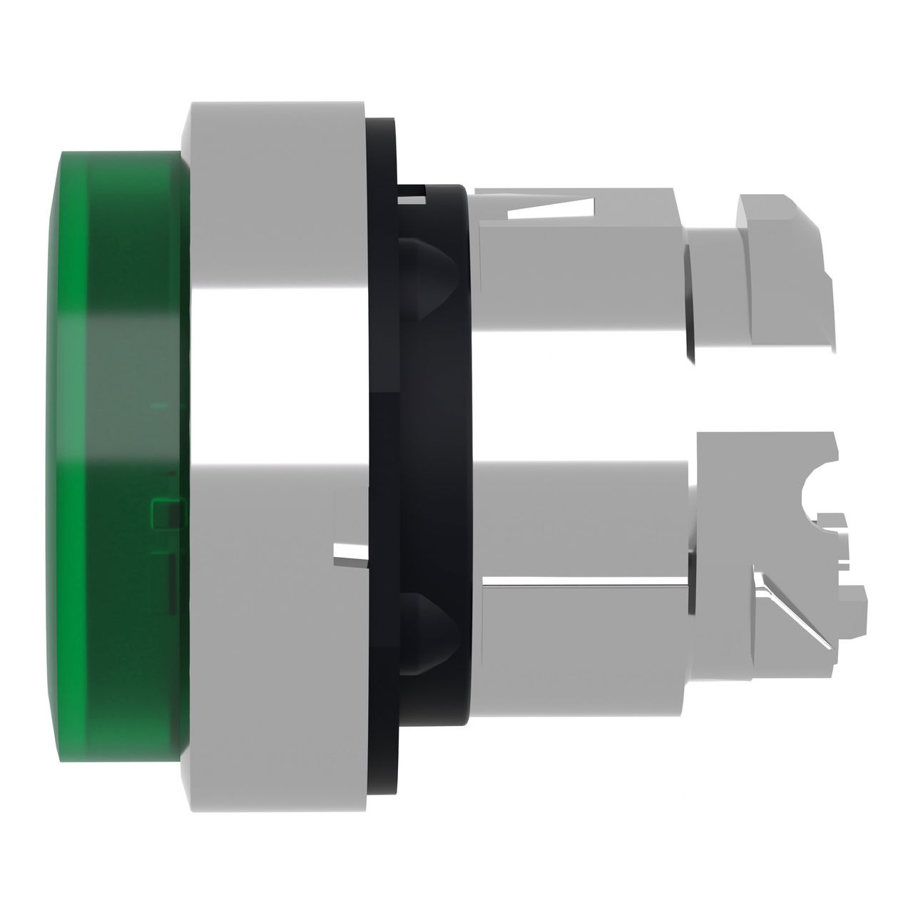Head for illuminated push button, Harmony XB4, metal, green projecting, 22mm, push-push, universal LED, unmarked – Image 7 of 9