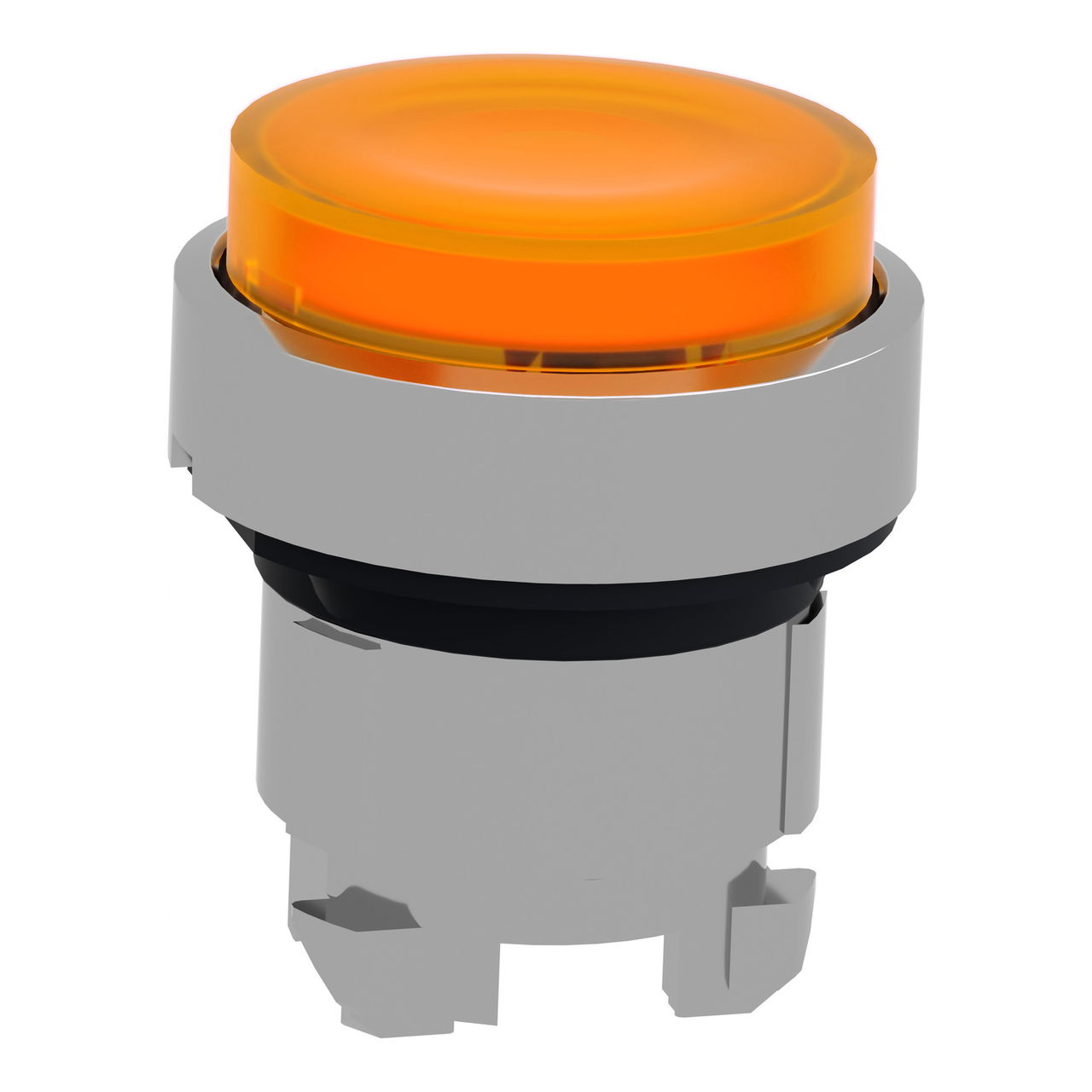 Head for illuminated push button, Harmony XB4, metal, orange projecting, 22mm, push-push, universal LED, unmarked – Image 3 of 9