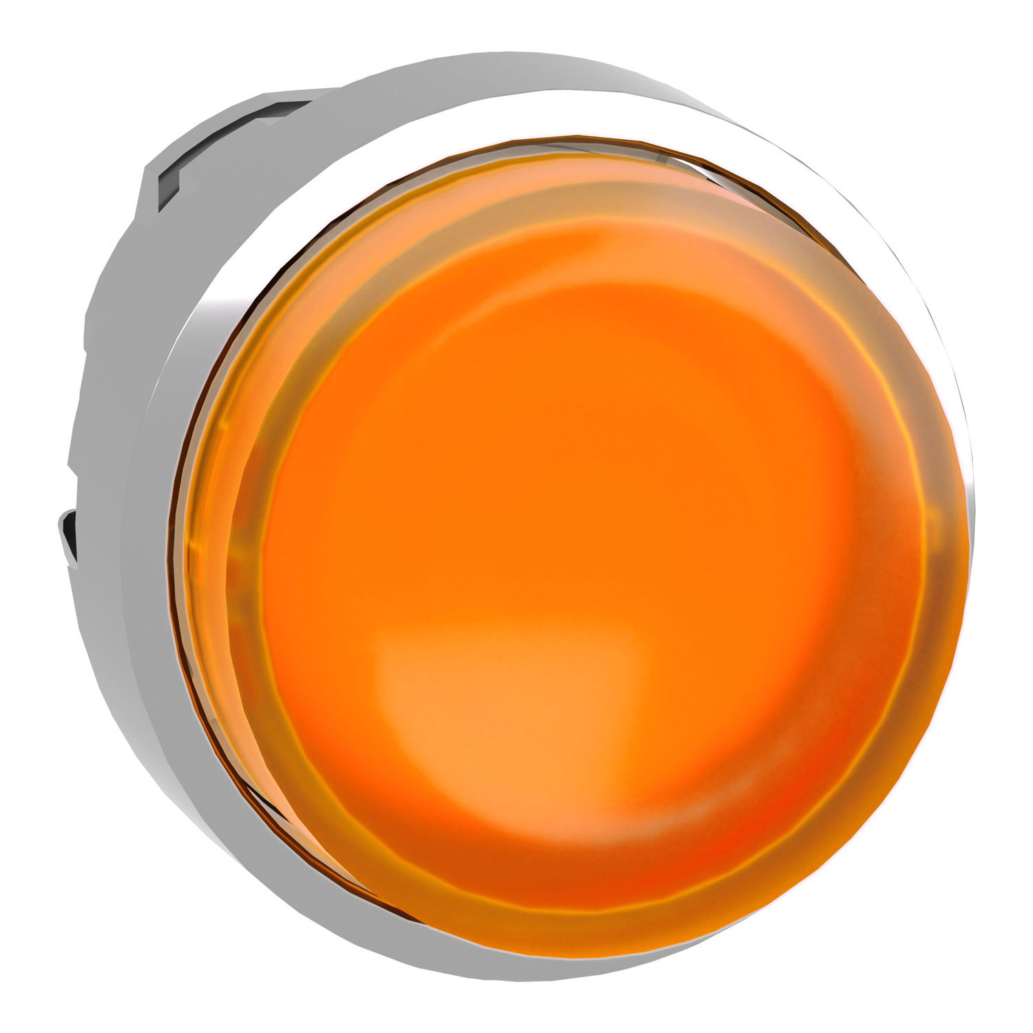Head for illuminated push button, Harmony XB4, metal, orange projecting, 22mm, push-push, universal LED, unmarked