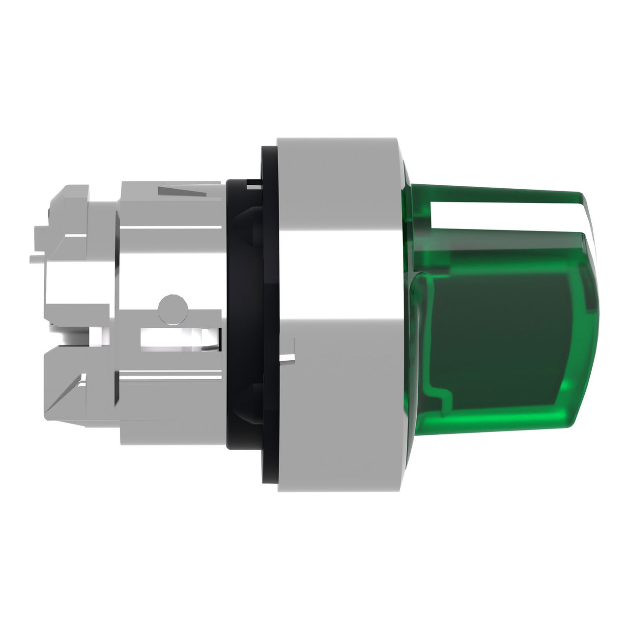Head for illuminated selector switch, Harmony XB4, metal, green handle, 22mm, universal LED, 2 positions, stay put – Image 6 of 9