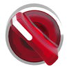 Head for illuminated selector switch, Harmony XB4, metal, red handle, 22mm, universal LED, 2 positions, stay put