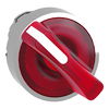 Head for illuminated selector switch, Harmony XB4, metal, red handle, 22mm, universal LED, 2 positions, stay put