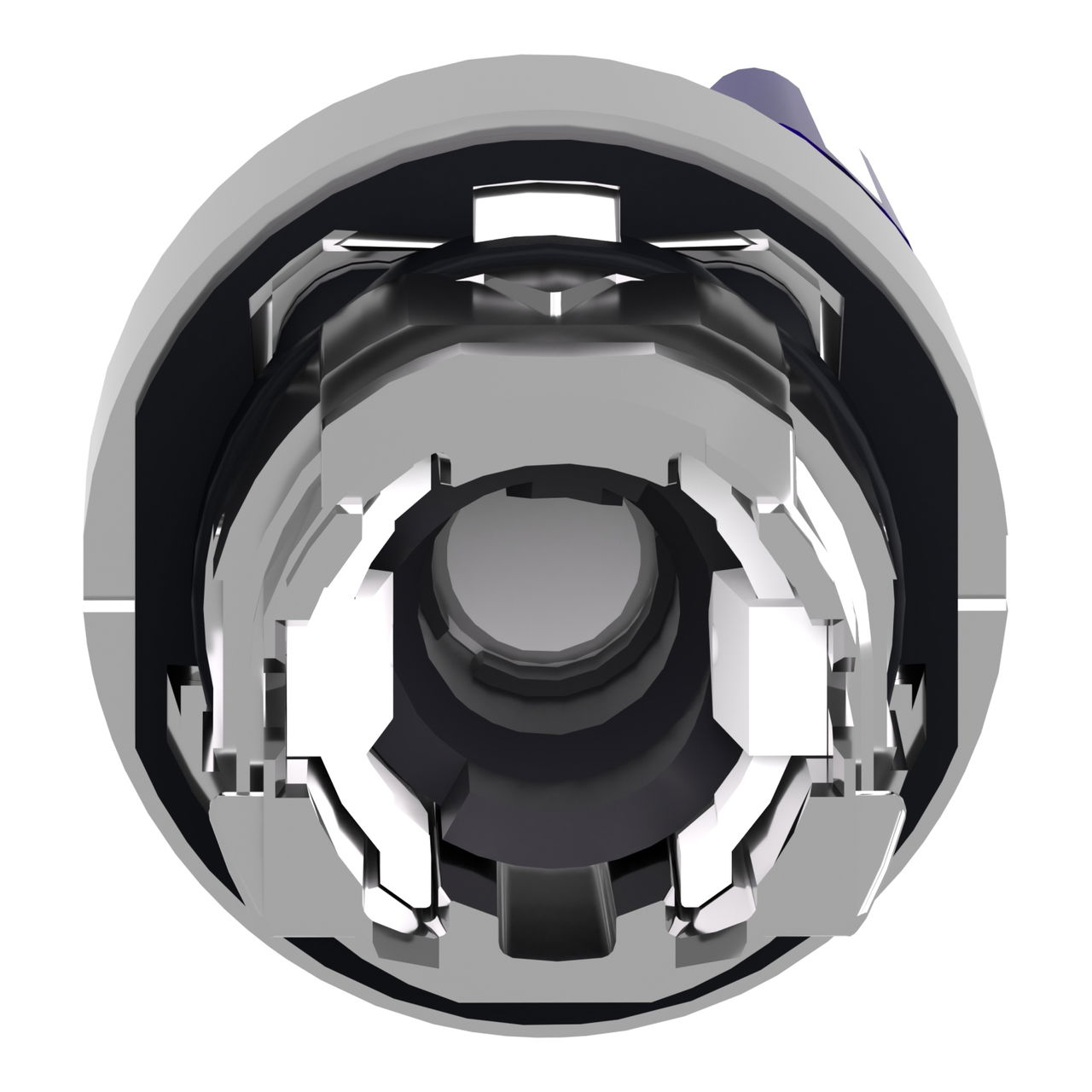 Head for illuminated selector switch, Harmony XB4, chromium metal, blue handle, 22mm, universal LED, 2 positions – Image 2 of 9