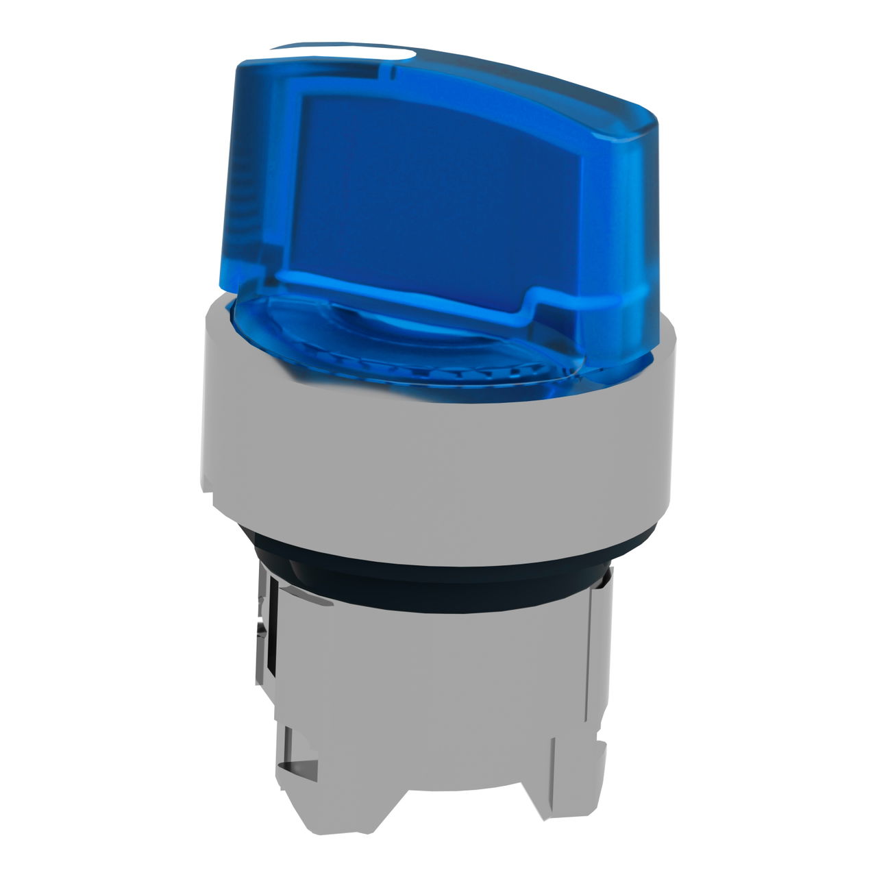 Head for illuminated selector switch, Harmony XB4, chromium metal, blue handle, 22mm, universal LED, 2 positions – Image 3 of 9