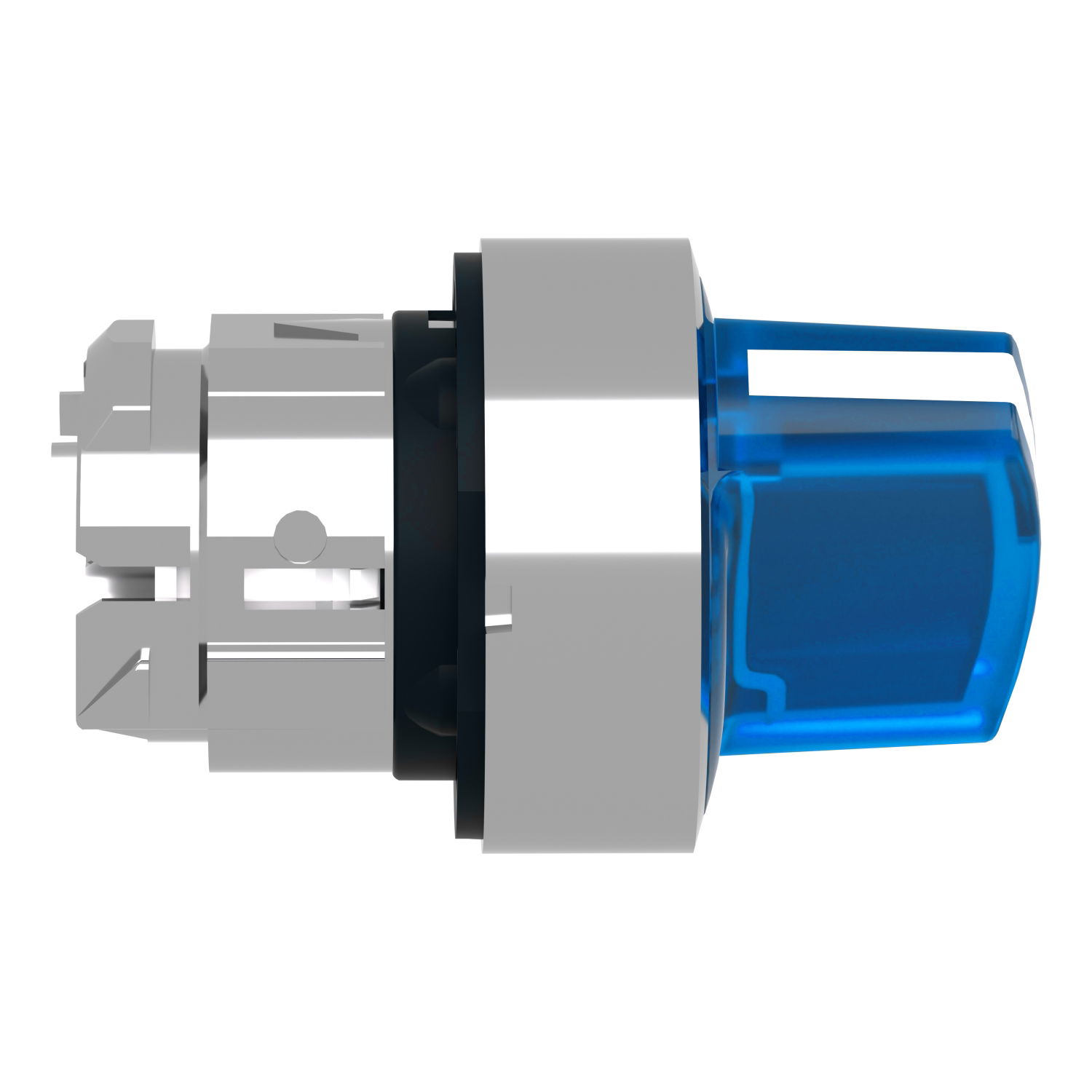 Head for illuminated selector switch, Harmony XB4, chromium metal, blue handle, 22mm, universal LED, 2 positions – Image 6 of 9