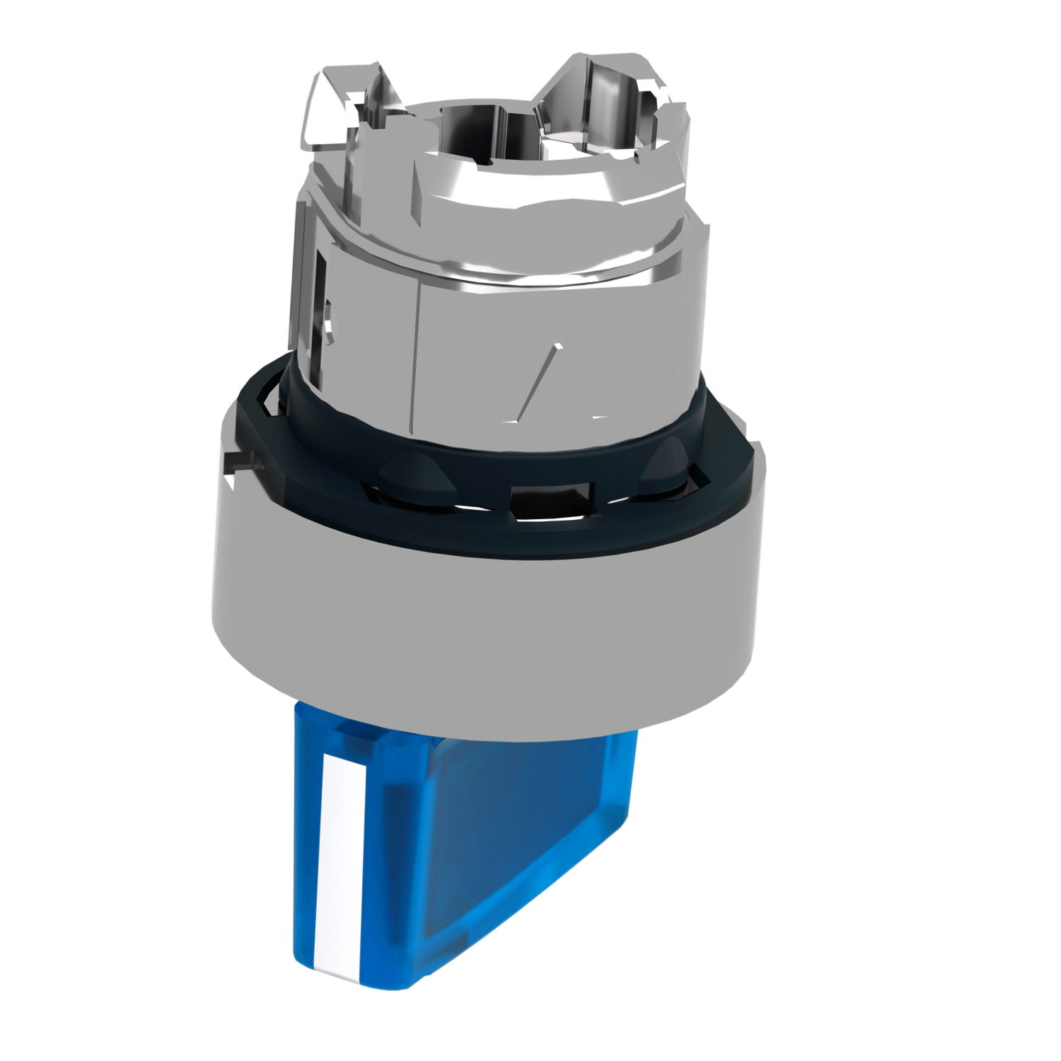 Head for illuminated selector switch, Harmony XB4, chromium metal, blue handle, 22mm, universal LED, 2 positions – Image 5 of 9