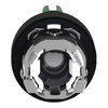 Head for illuminated selector switch, Harmony XB4, universal LED,  black metal, green handle, 22mm, 3 positions, stay put