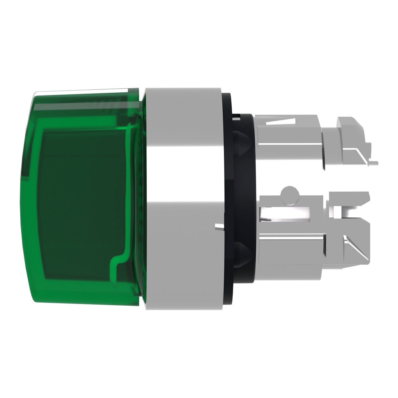 Head for illuminated selector switch, Harmony XB4, metal, green handle, 22mm, universal LED, 3 positions, stay put – Image 7 of 9