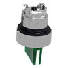 Head for illuminated selector switch, Harmony XB4, metal, green handle, 22mm, universal LED, 3 positions, stay put