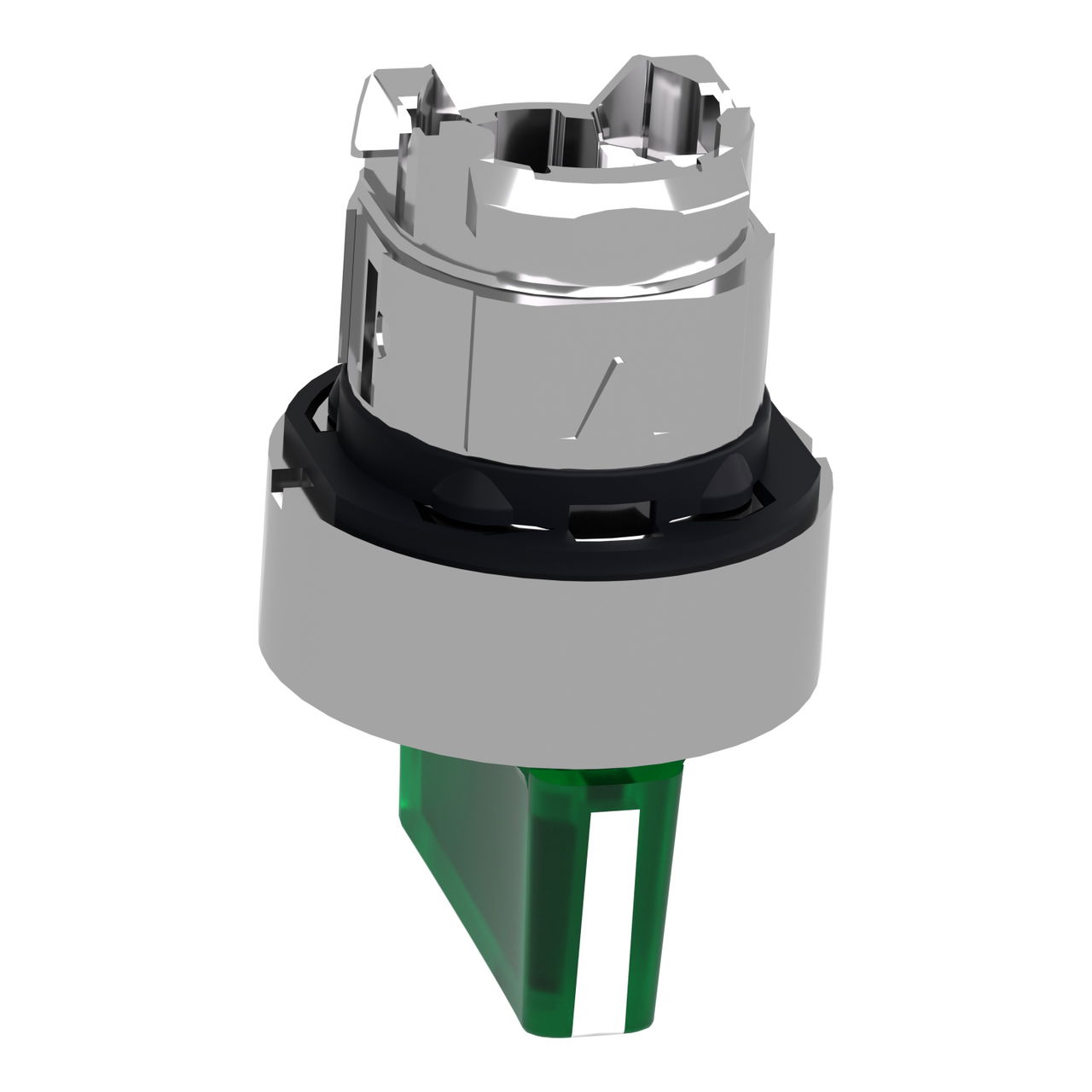 Head for illuminated selector switch, Harmony XB4, metal, green handle, 22mm, universal LED, 3 positions, stay put – Image 5 of 9