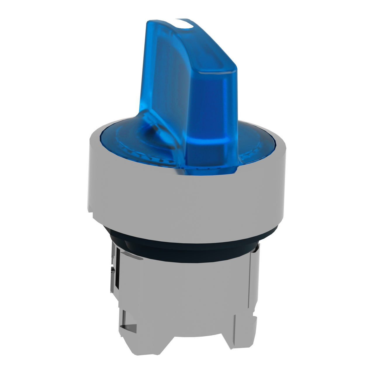 Head for illuminated selector switch, Harmony XB4, metal, blue handle, 22mm, universal LED, 3 positions, stay put – Image 3 of 9