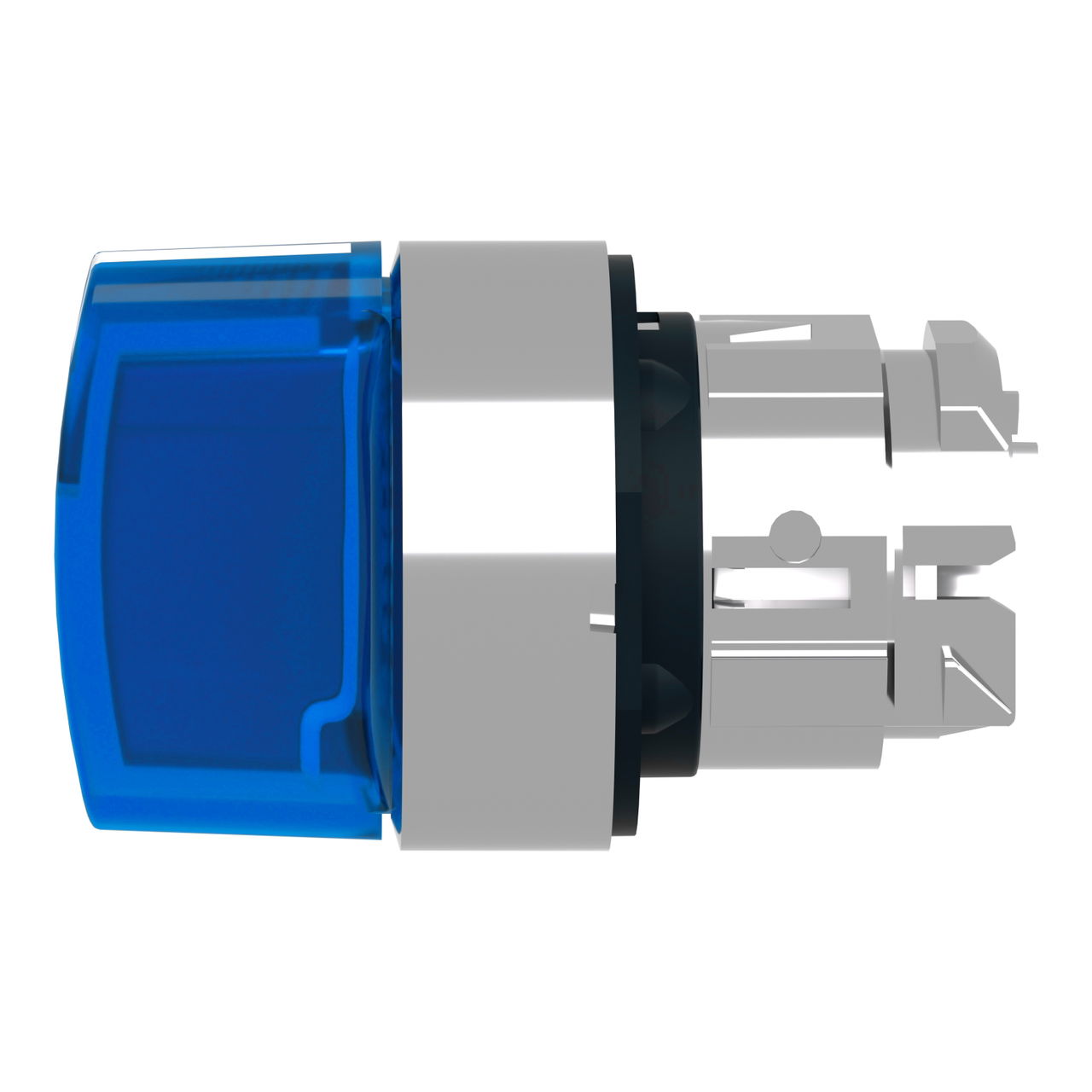 Head for illuminated selector switch, Harmony XB4, metal, blue handle, 22mm, universal LED, 3 positions, stay put – Image 7 of 9