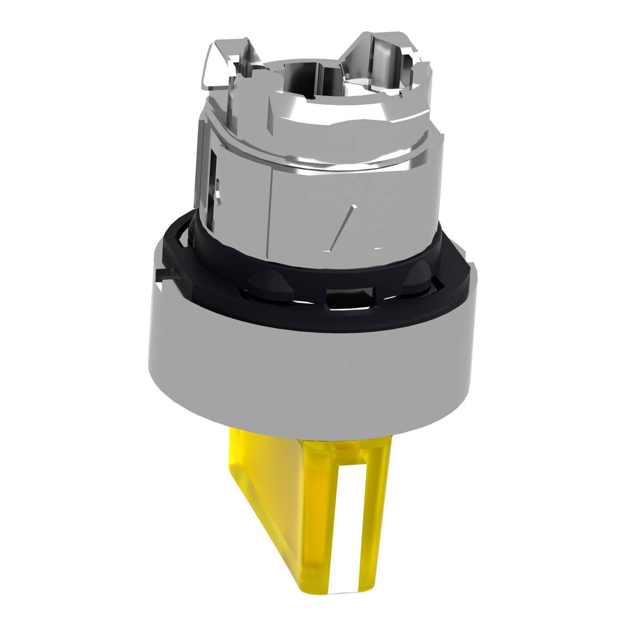 Head for illuminated selector switch, Harmony XB4, metal, yellow handle, 22mm, universal LED, 3 positions, stay put – Image 5 of 7