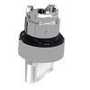 Head for illuminated selector switch, Harmony XB4, metal, white handle, 22mm, universal LED, 2 positions, stay put