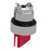 Head for illuminated selector switch, Harmony XB4, metal, red handle, 22mm, universal LED, 2 positions, stay put