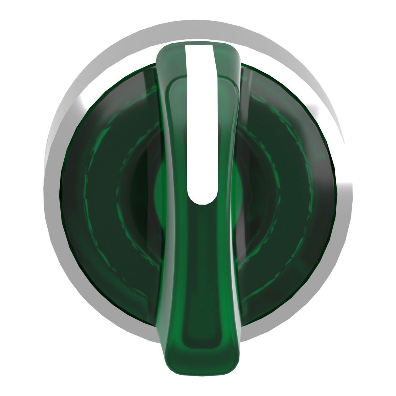 Head for illuminated selector switch, Harmony XB4, metal, green handle, 22mm, universal LED, 3 positions, stay put – Image 4 of 9