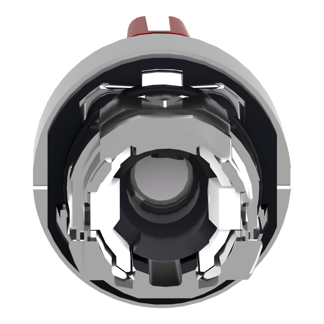 Head for illuminated selector switch, Harmony XB4, chromium metal, red handle, 22mm, universal LED, 3 positions, – Image 2 of 9